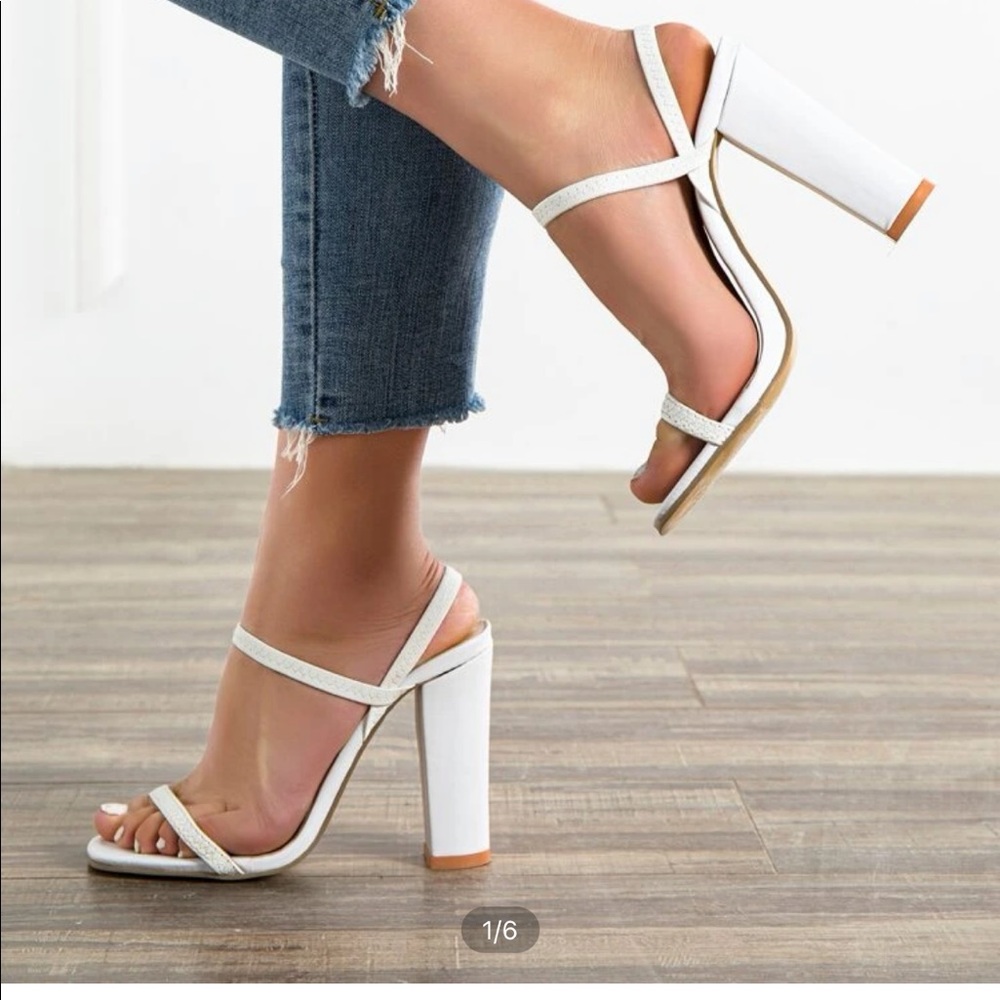 Thin strap sling back heels